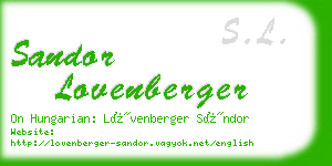 sandor lovenberger business card